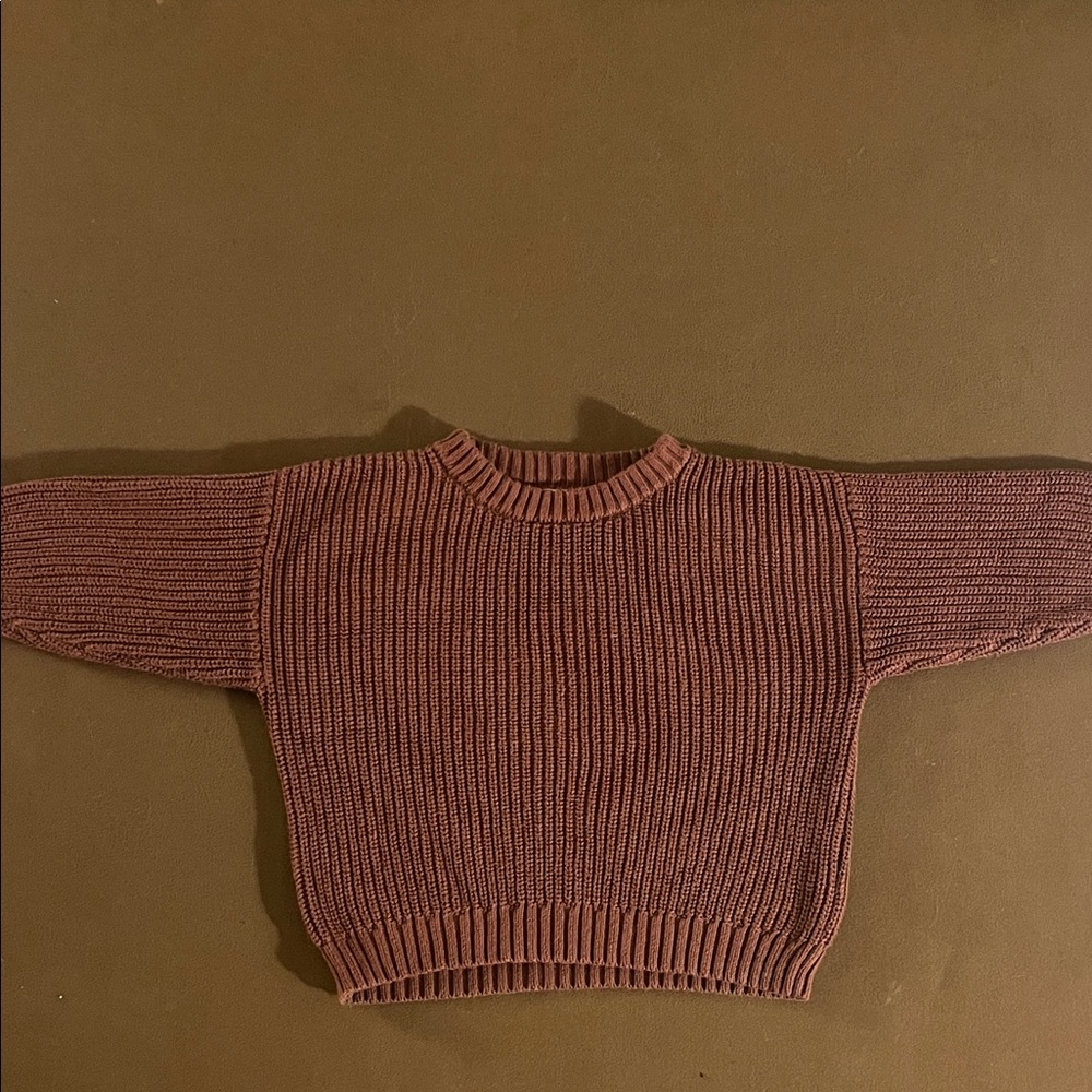 Cozy Kids Ribbed Knit Sweater - Brown